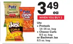 ACME Utz Pretzels 14-16 oz. bag, Cheese Curls 8.5 oz. bag or Bachman Jax 8.5 oz. bag offer