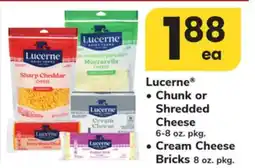 ACME Lucerne Chunk or Shredded Cheese 6-8 oz. pkg. • Cream Cheese Bricks 8 oz. pkg offer
