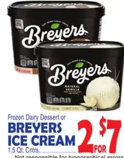 Bravo Supermarkets BREYERS ICE CREAM offer