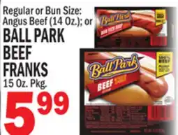 Bravo Supermarkets BALL PARK BEEF FRANKS offer