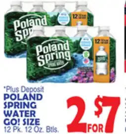 Bravo Supermarkets POLAND SPRING WATER GO! SIZE offer