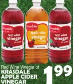 Bravo Supermarkets Red Wine Vinegar or KRASDALE APPLE CIDER VINEGAR offer