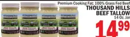 Bravo Supermarkets THOUSAND HILLS BEEF TALLOW offer