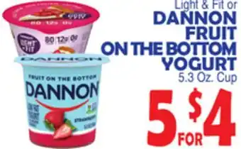Bravo Supermarkets DANNON FRUIT ON THE BOTTOM YOGURT offer