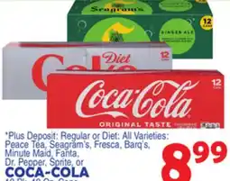 Bravo Supermarkets Peace Tea, Seagram's, Fresca, Barq's, Minute Maid, Fanta, Dr. Pepper, Sprite, or COCA-COLA offer