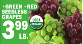 Bravo Supermarkets GREEN, RED SEEDLESS GRAPES offer