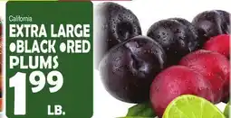 Bravo Supermarkets EXTRA LARGE BLACK RED PLUMS offer