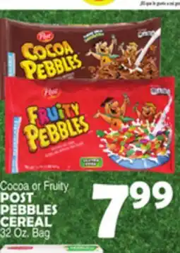 Bravo Supermarkets Cocoa or Fruity POST PEBBLES CEREAL offer