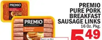Bravo Supermarkets PREMIO PURE PORK BREAKFAST SAUSAGE LINKS offer