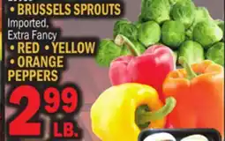 Bravo Supermarkets BRUSSELS SPROUTS, RED, YELLOW, ORANGE PEPPERS offer
