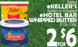 Bravo Supermarkets KELLER'S Salted or Unsalted HOTEL BAR WHIPPED BUTTER offer