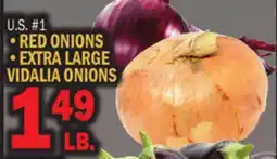 Bravo Supermarkets RED ONIONS, EXTRA LARGE VIDALIA ONIONS offer
