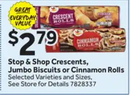 Stop&Shop Stop & Shop Crescents, Jumbo Biscuits or Cinnamon Rolls offer