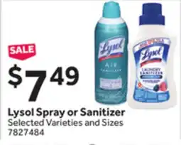 Stop&Shop Lysol Spray or Sanitizer offer