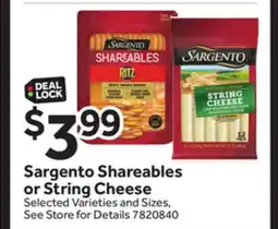 Stop&Shop Sargento Shareables or String Cheese offer