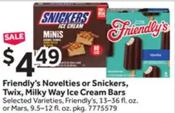 Stop&Shop Friendly's Novelties or Snickers, Twix, Milky Way Ice Cream Bars offer