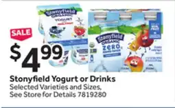 Stop&Shop Stonyfield Yogurt or Drinks offer