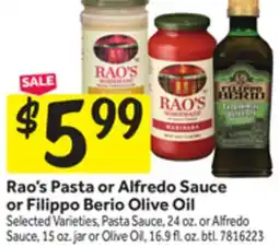 Stop&Shop Rao's Pasta or Alfredo Sauce or Filippo Berio Olive Oil offer
