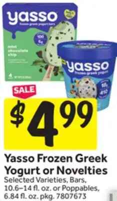 Stop&Shop Yasso Frozen Greek Yogurt or Novelties offer