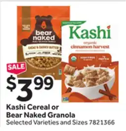 Stop&Shop Kashi Cereal or Bear Naked Granola offer