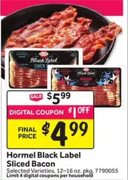 Stop&Shop Hormel Black Label Sliced Bacon offer