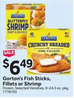 Stop&Shop Gorton's Fish Sticks, Fillets or Shrimp offer