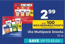 Weis Markets Utz Multipack Snacks offer
