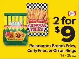 Weis Markets Restaurant Brands Fries, Curly Fries, or Onion Rings offer