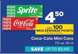 Weis Markets Coca-Cola Mini Cans offer