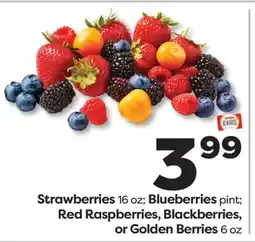 Weis Markets Strawberries 16 oz Blueberries pint Red Raspberries, Blackberries, or Golden Berries 6 oz offer