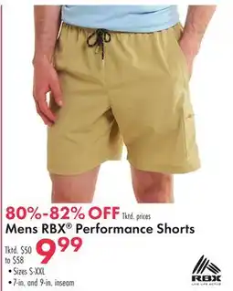 Boscov's Mens RBX Performance Shorts offer