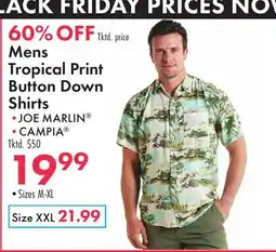 Boscov's Mens Tropical Print Button Down Shirts offer