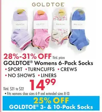 Boscov's GOLDTOE Womens 6-Pack Socks offer