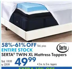 Boscov's SERTA TWIN XL Mattress Toppers offer