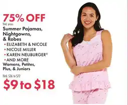 Boscov's Summer Pajamas, Nightgowns, & Robes offer