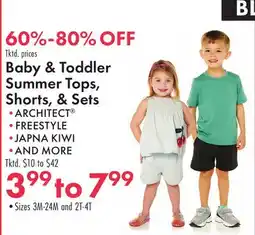 Boscov's Baby & Toddler Summer Tops, Shorts, & Sets offer
