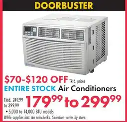 Boscov's ENTIRE STOCK Air Conditioners offer