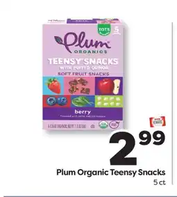 Weis Markets Plum Organic Teensy Snacks offer