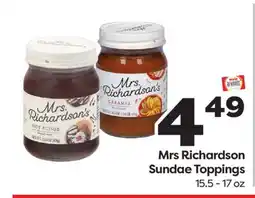 Weis Markets Mrs Richardson Sundae Toppings offer