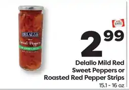 Weis Markets Delallo Mild Red Sweet Peppers or Roasted Red Pepper Strips offer