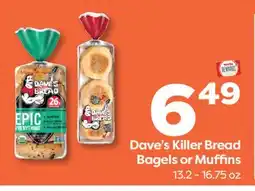 Weis Markets Dave's Killer Bread Bagels or Muffins offer