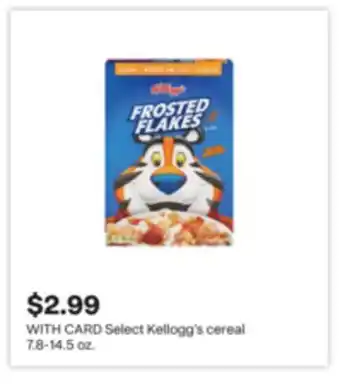 CVS Select Kellogg's cereal 7.8-14.5 oz offer