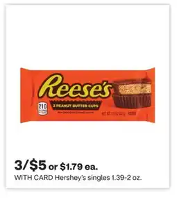 CVS Hershey's singles 1.39-2 oz offer