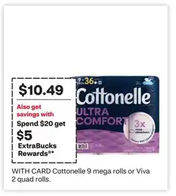 CVS Cottonelle 9 mega rolls or Viva 2 quad rolls offer