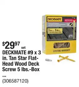 The Home Depot Deckmate 9 x 3 in. tan star flat- head wood deck screw offer