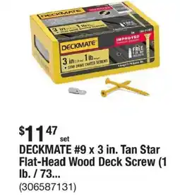 The Home Depot Deckmate 9 x 3 in. tan star flat-head wood deck screw offer