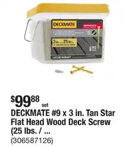 The Home Depot Deckmate 9 x 3 in. tan star flat head wood deck screw offer