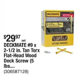 The Home Depot Deckmate 2-1/2 in. tan torx flat-head wood deck screw offer