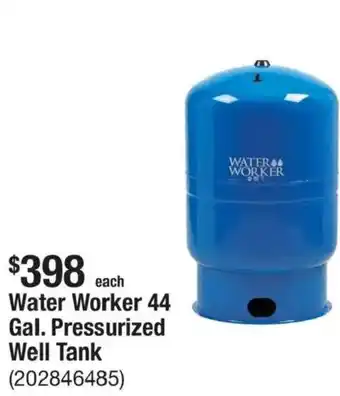 The Home Depot Water worker 44 gal. pressurized well tank offer