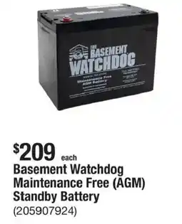 The Home Depot Basement watchdog maintenance free (agm) standby battery offer